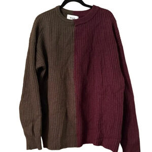 WAX London Mens Wool Blend oversize chucky knit sweater Grandpa Core